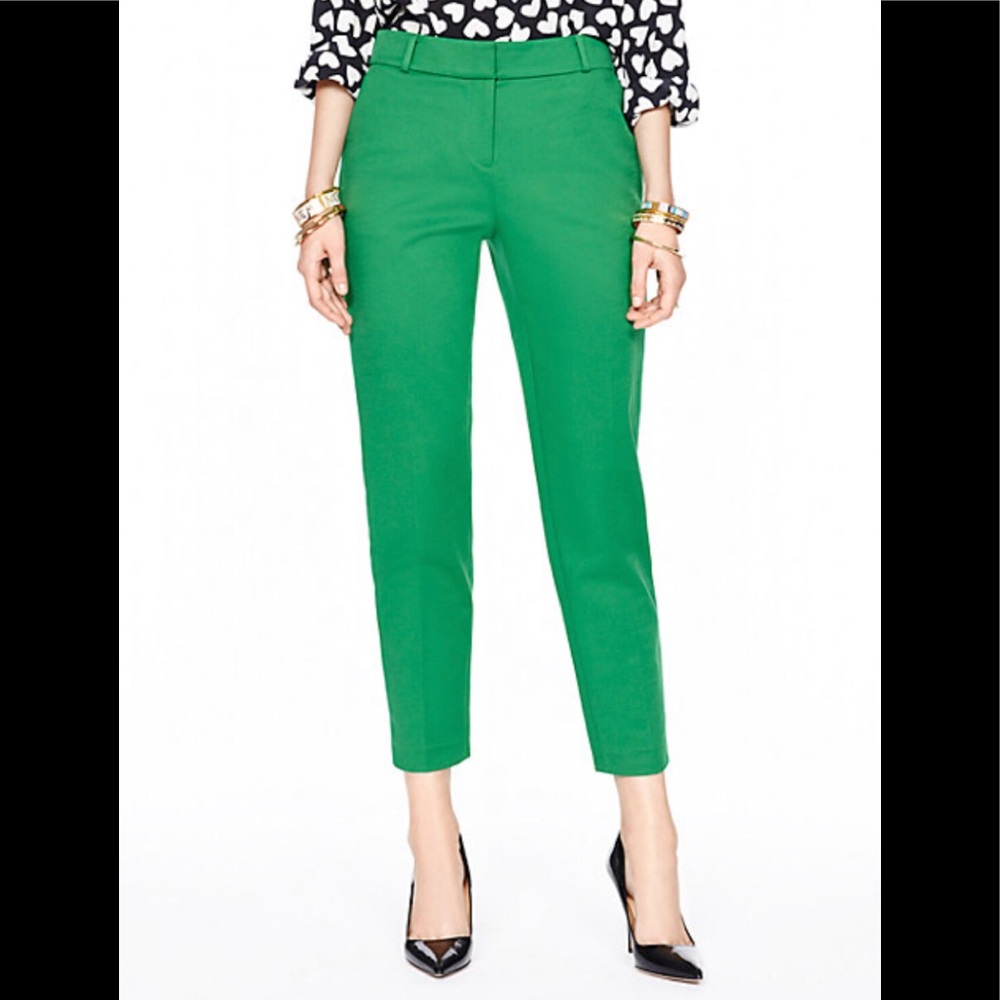 Kate Spade ♠️ ‘Margaux’ in Lucky green crop pants - Picture 4 of 10